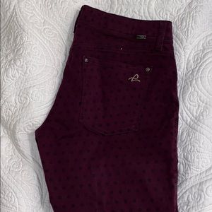 DL1961 Emma Legging Jean - Maroon w/ Black Dots